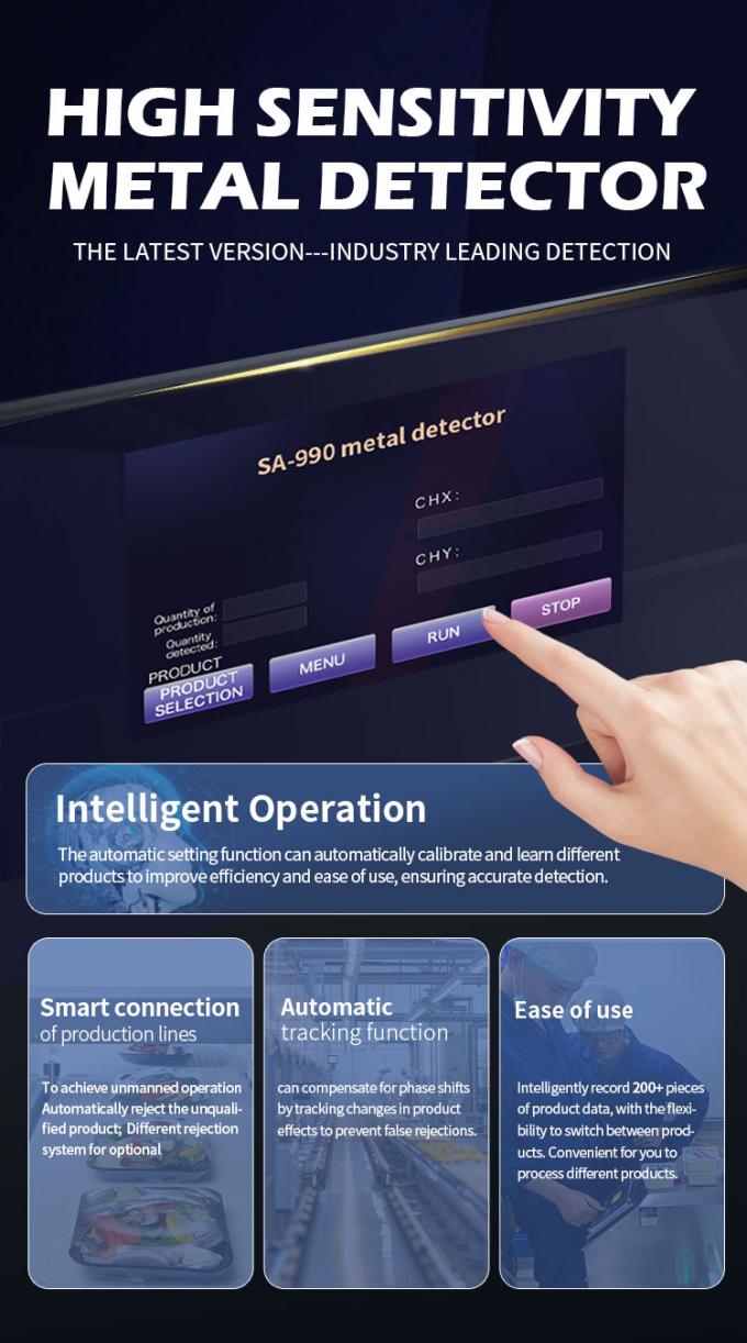 Transporteur professionnel en acier inoxydable Crêpeuses de fromage Produits de la mer Produits laitiers Biscuits de viande Produits alimentaires Détecteur de métaux Certifié CE 1