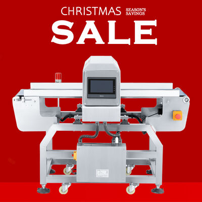 Détecteur de métaux pour bandes transporteuses d'emballage en papier d'aluminium dans l'industrie alimentaire.