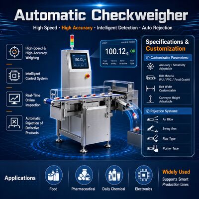 Machine de conditionnement peseuse automatique 500kg-800kg avec fonction de rejet et convoyeur peseur