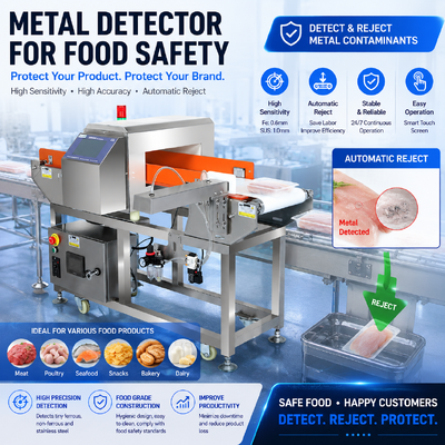 Convoyeur à grande vitesse Meat Beef Chicken Metal Detector Belt usine de transformation des aliments industriels ligne de production alimentaire
