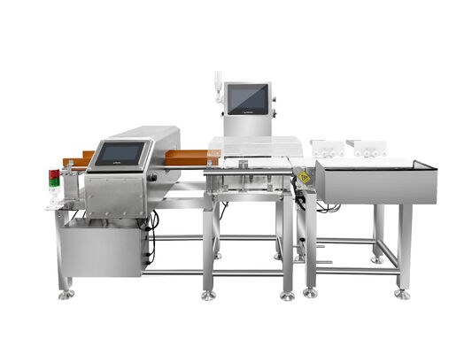 Industrie alimentaire Détection des métaux et emballage Détection du poids de l'emballage Pesage Détecteur de métaux et système de pesage à vérification