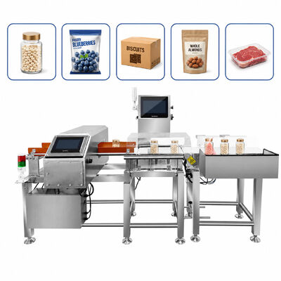 Détecteur de métaux combiné et Balanceur. Système d'inspection intégré pour l'industrie alimentaire et pharmaceutique.